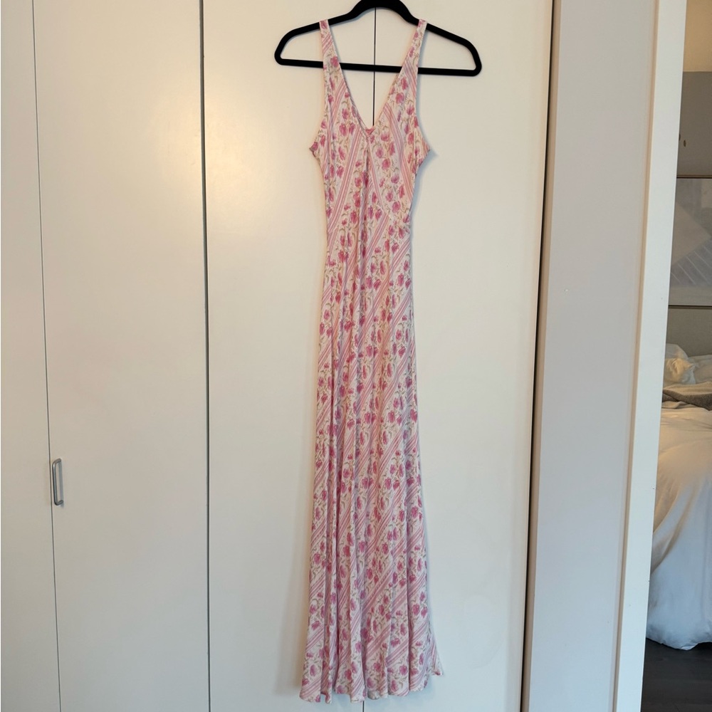 LoveShackFancy Floral Silk Maxi Dress